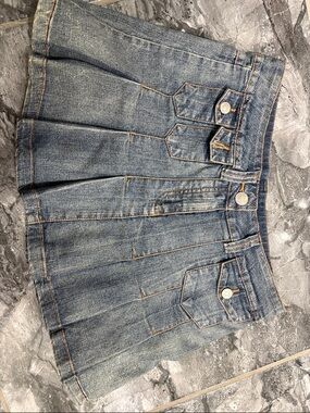 Pleated jean denim mini skirt Armor Jeans